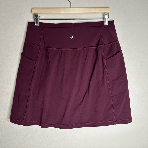 Athleta Salutation Stash 16 1/2” Athletic Skort burgundy‎ red Size L - Picture 3 of 10